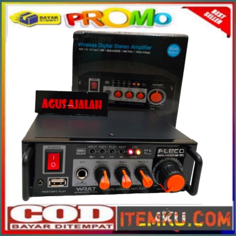 ✅Fleco-D05 Amplifier Digital Karaoke Bluetooth+Radio fm // power amplifier mini karaoke x bass ///