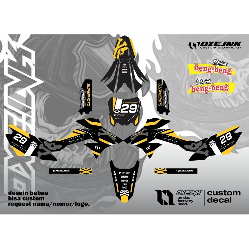 Decal Dtracker new hitam kuning