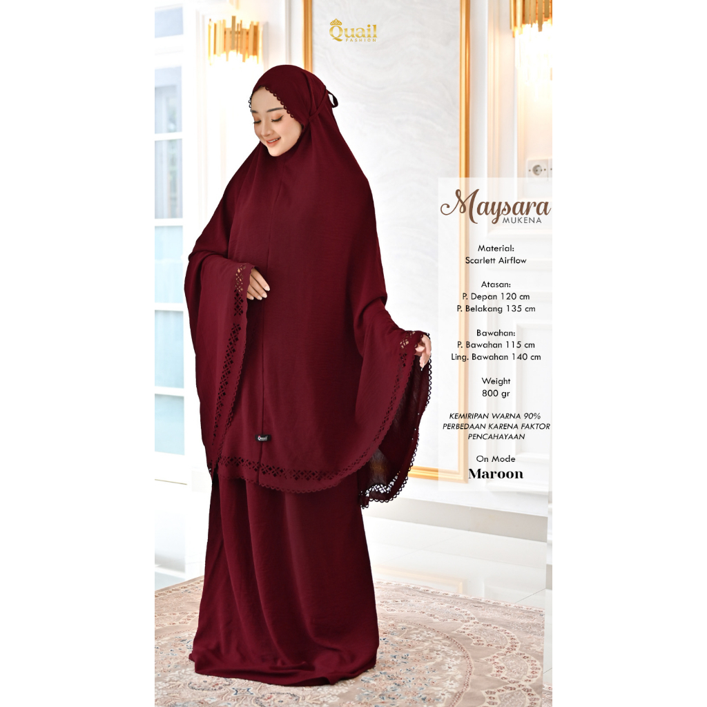 MUKENA MAYSARA Quail Lasercut Premium FREE tas mukena