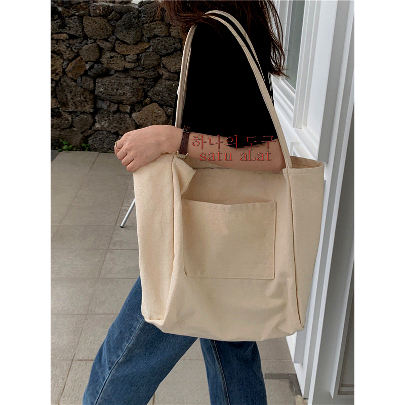 SATU ALAT Tote Bag ANNYLA 100% Canvas Premium Tebal Tas Kanvas