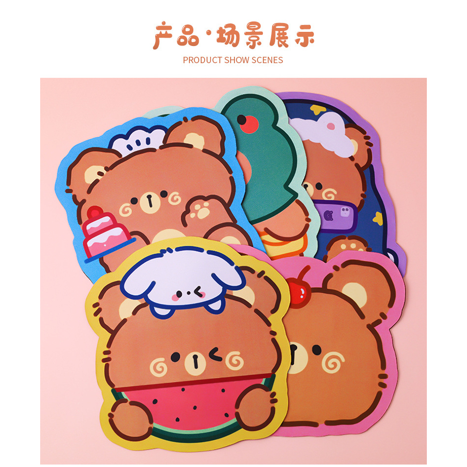 TM/YPY Tatakan Mouse lucu karakter bear tatakan laptop bawahan anti slip anak cute mouse pad