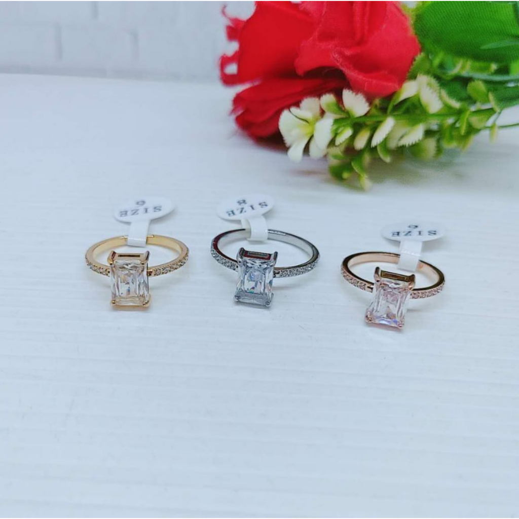 Cincin Titanium Permata Full Perhiasan Fashion R23