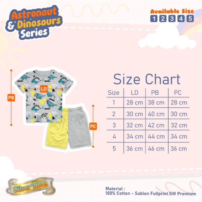 Ready ‼️ Set Anak Dino &amp; Astronot Bahan Lembut dan Nyaman