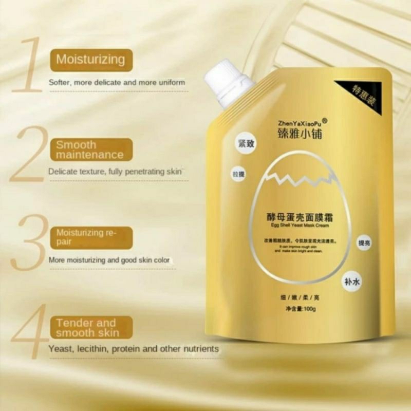Masker telur EGG SHELL YEAST MASK CREAM