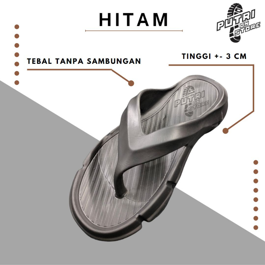 Sandal jepit pria anti licin TEBAL bahan Phylon Extralight Size 39-44