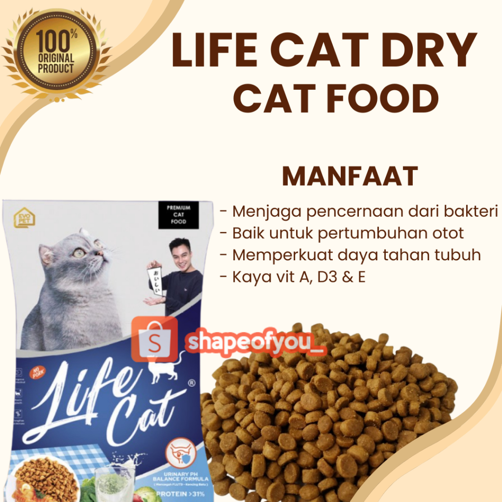 Life Cat Dry Food Kitten Makanan Kering Kucing setara LifeCat Pouch Sachet Kitten Pakan kucing kering hemat