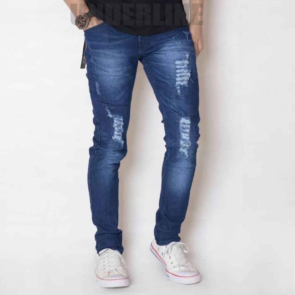 Celana Panjang Jeans Ripped Celana Panjang Jeans Pria Biowash Celana Panjang Jeans Sobek