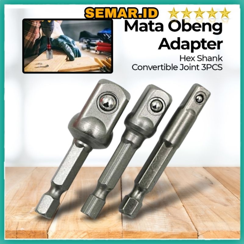 Adaptor socket 1/4&quot; impact driver 3pcs / Adapter kunci sock hex shank set isi 3pcs / Adaptor socket hex 1/4&quot; ke mesin screwdriver