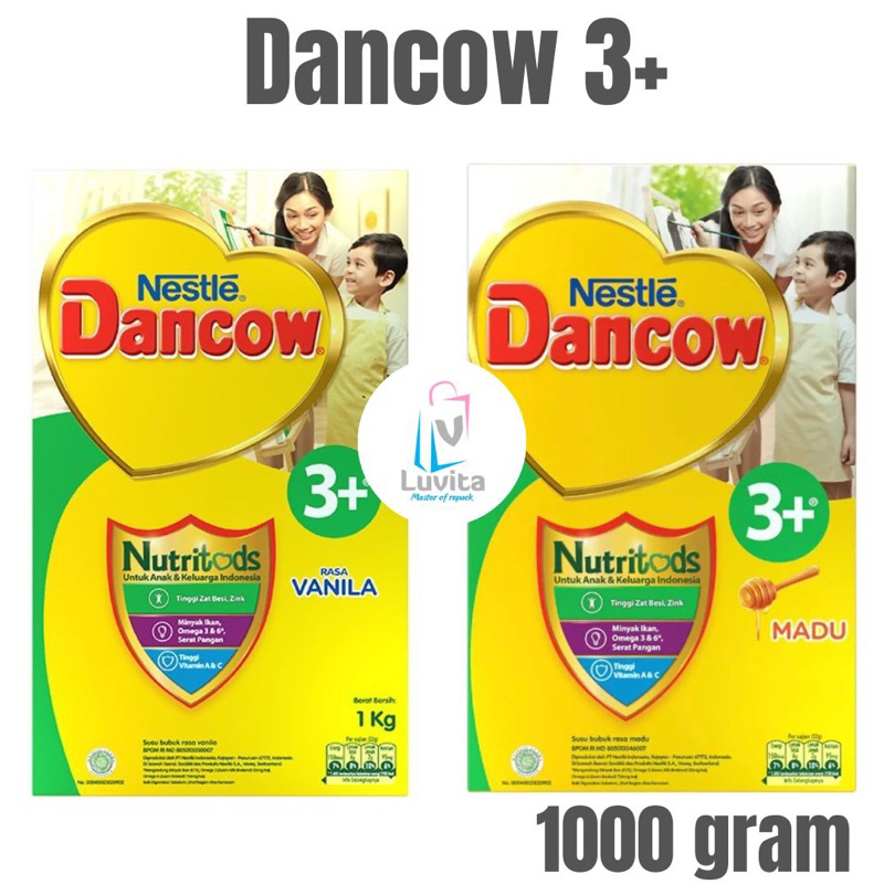 Dancow 3+ Rasa Vanila &amp; Madu 1kg 1000gr (exp.09.2024)