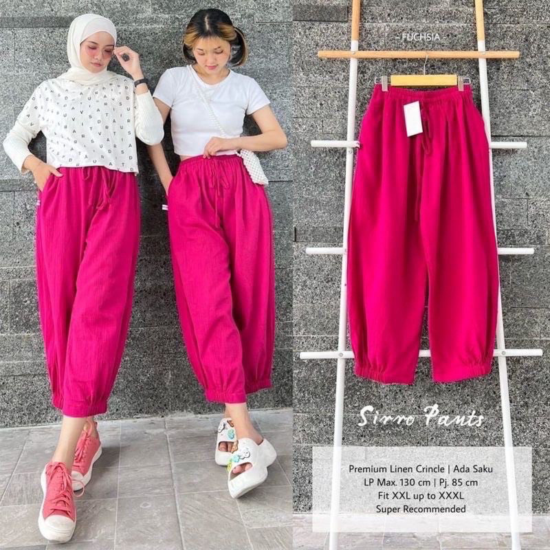 JOGER PANTS SIRRO LINEN CRINKLE PREMIUM