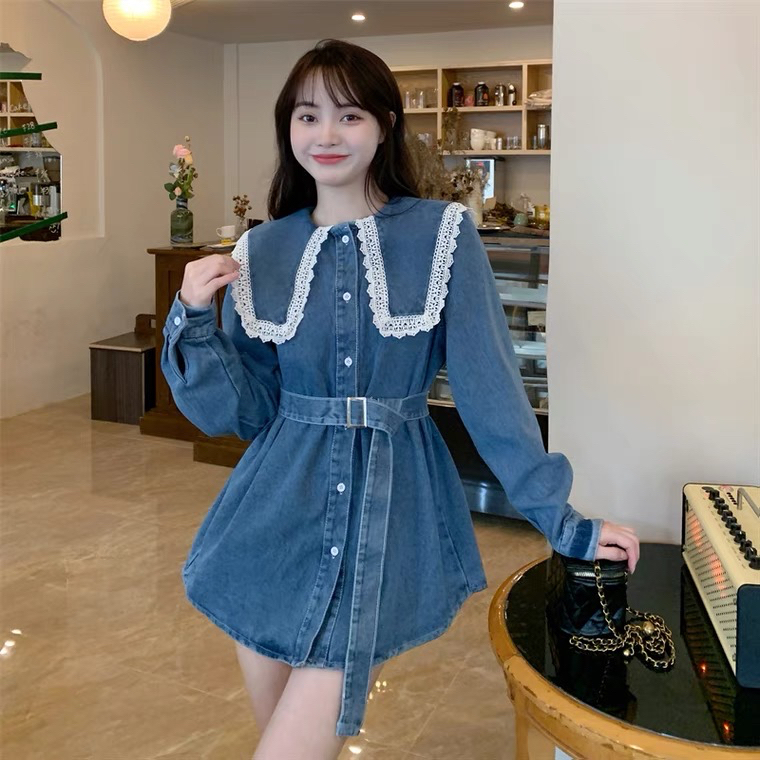 Luffy Denim Blouse Baju Atasan Import