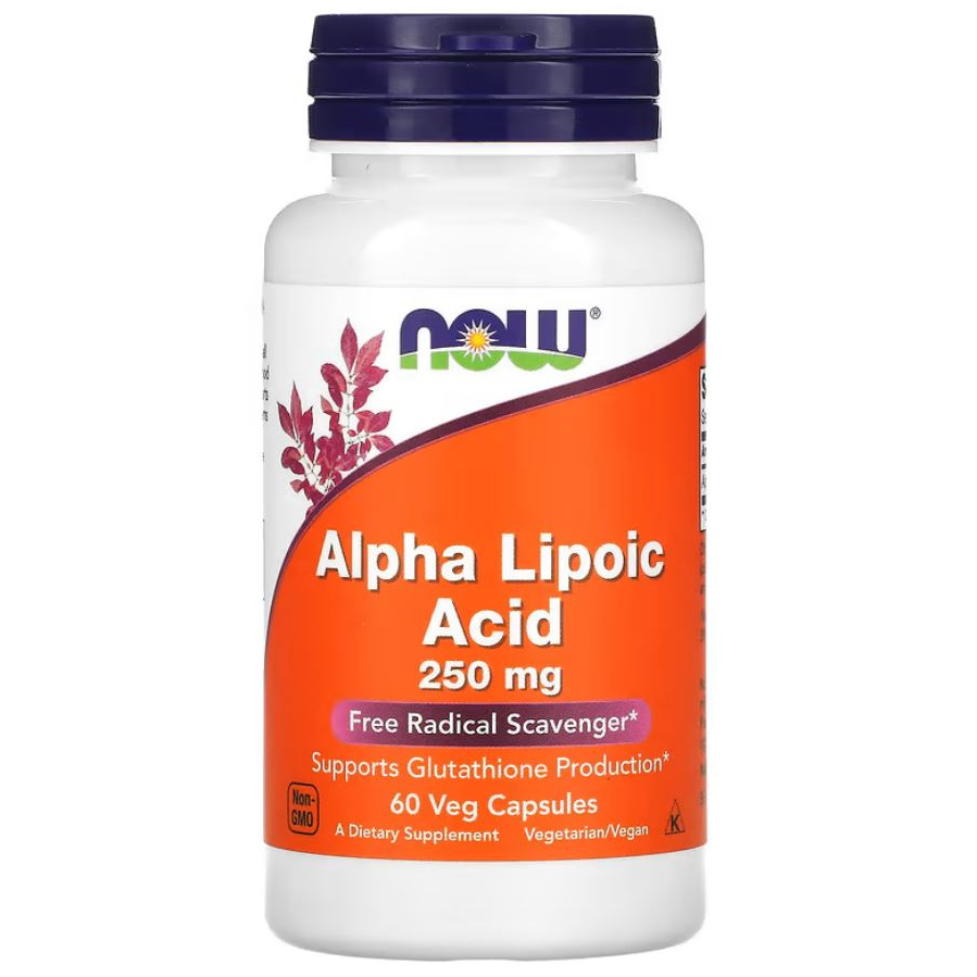 Now Food Alpha Lipoic Acid 250 mg 60 Veg caps Bantu Tubuh Produksi Glutathione ORI USA