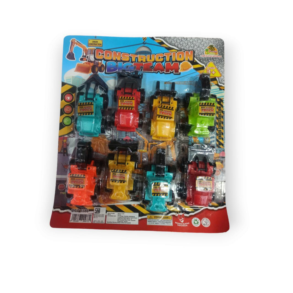 MAINAN MOBIL BEGO MINI MURAH / MAINAN MOBIL CONSTRUCTION 8 PCS OCT 6386