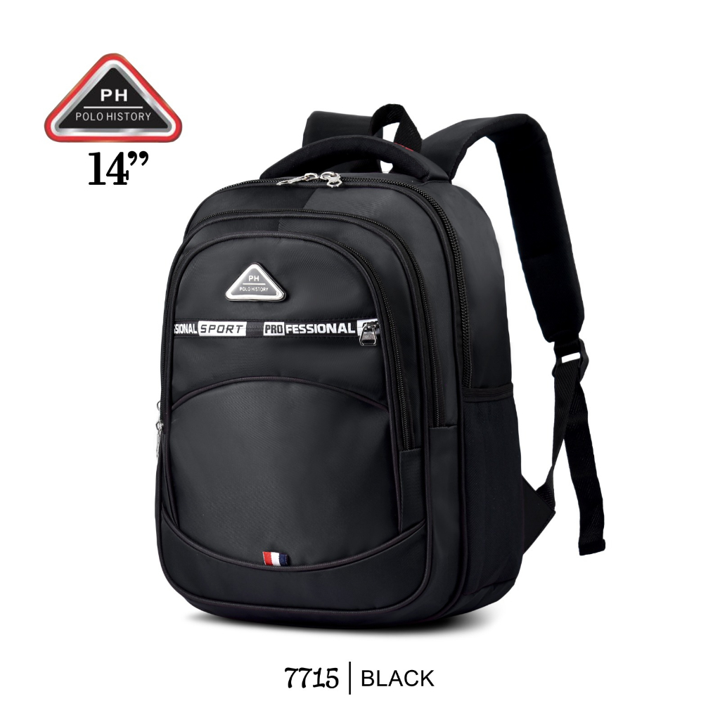 ( DHB ) Tas Ransel Sekolah SD / SMP Unisex  Polo History 7715 ' 14'in / Kuliah / Kerja / laptop { Free Rain Cover }