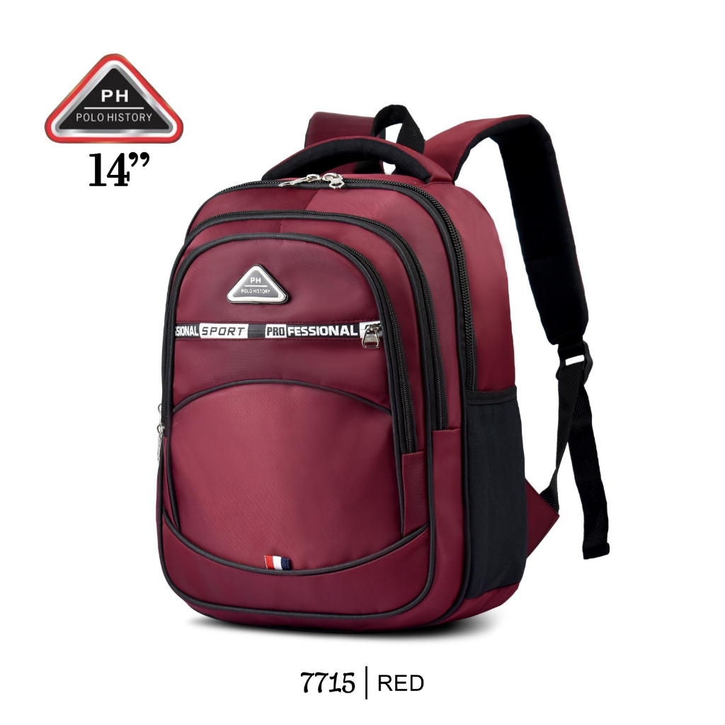 ( DHB ) Tas Ransel Sekolah SD / SMP Unisex  Polo History 7715 ' 14'in / Kuliah / Kerja / laptop { Free Rain Cover }