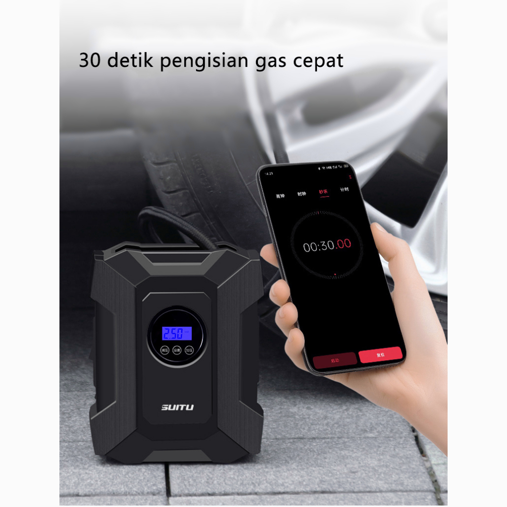 12V Pompa Ban Mobil Truk Motor Elektrik Cek Tekanan Angin Digital LCD Display Portable Inflator Air Pompa Kompresor