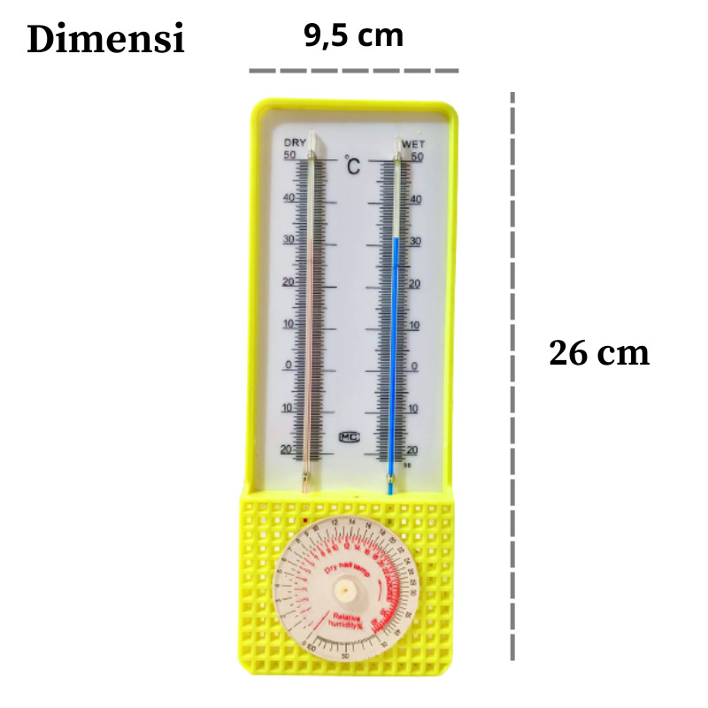 Thermometer Wet and Dry Termometer Bola Basah dan Bola Kering - TDW