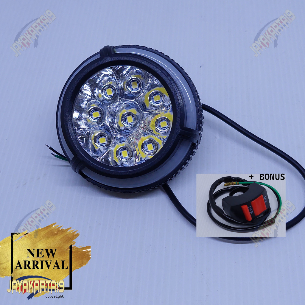 LAMPU TEMBAK SOROT LED SPION MOTOR WORK LIGHT CREE 9 MATA 12V