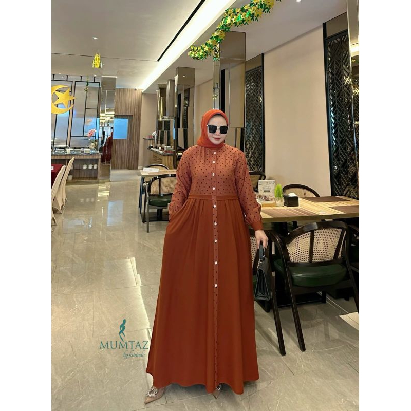 GAMIS/DRESS WILONA POLKADOT BY MUMTAZ ORIGINAL BRAND