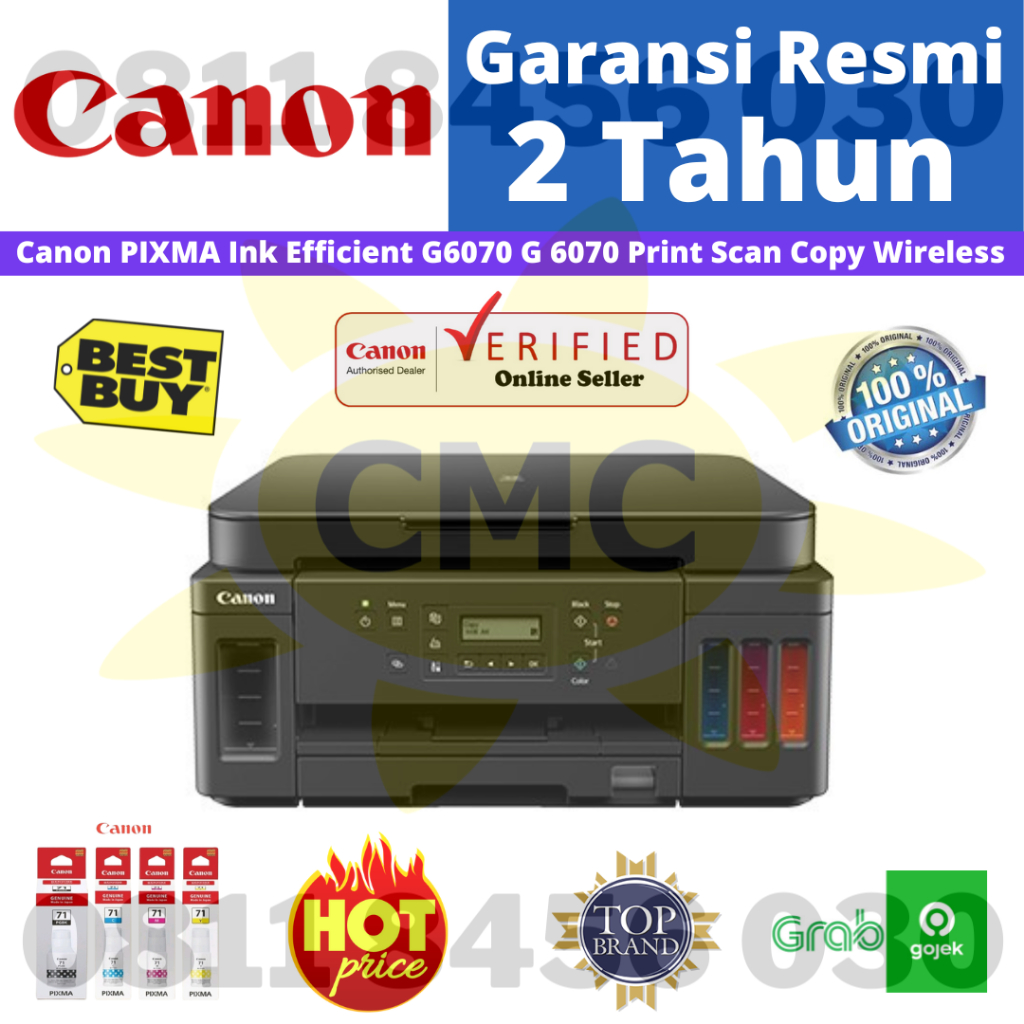 Canon PIXMA Ink Efficient G6070 G 6070 Print Scan Copy Wireless
