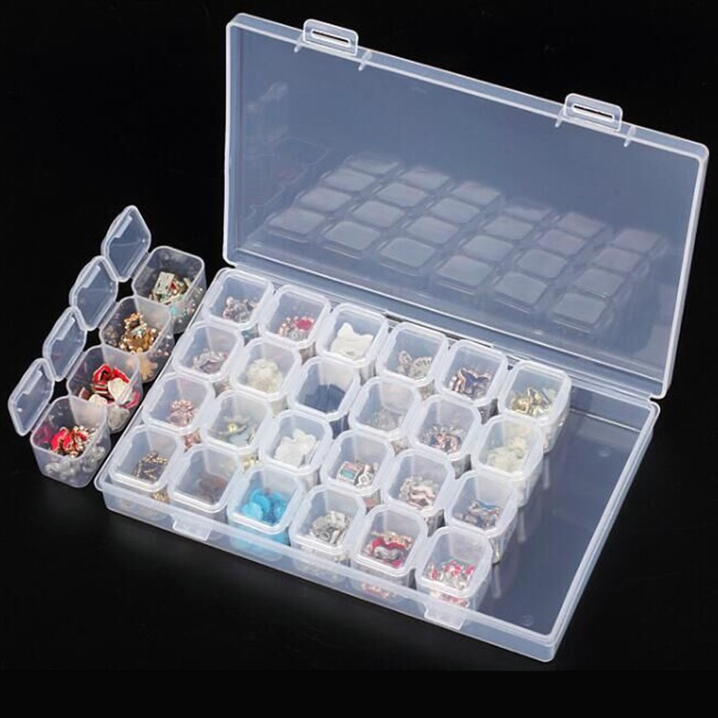 Storage Jewelry Box 28 Grid Tempat Kotak Penyimpanan Perhiasan Emas Jewelry Organizer Box Manik Panc