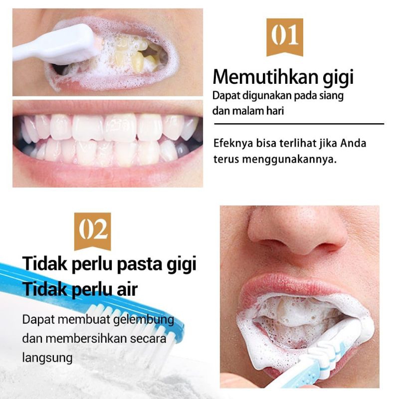 Breylee Teeth Whitening Powder &amp; Pen Pasta Pemutih Gigi Kuning, Pembersih Karang Gigi, Pembersih Gigi