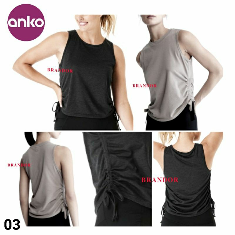 ANTT03 - 15nov24  RUCHED ACTIVE CROP TANK By ANKO