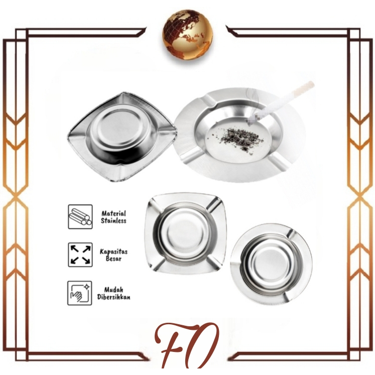 (FO) asbak rokok stainless stell //asbak seng bulat tempat asbak  rokok