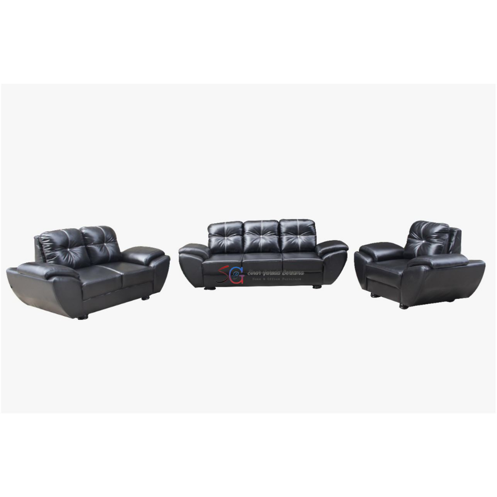 SOFA 123 WARNA HITAM MEWAH SOFA TAMU SOFA KELUARGA / SOFA SIERA