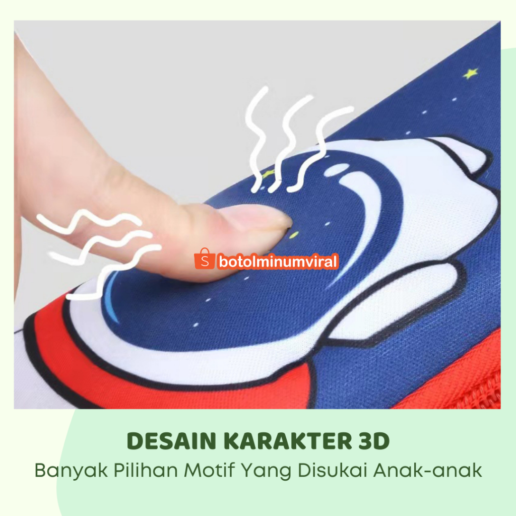 Tempat Pensil 3D Timbul Kotak Karakter Unicorn Astronot Dino Mermaid