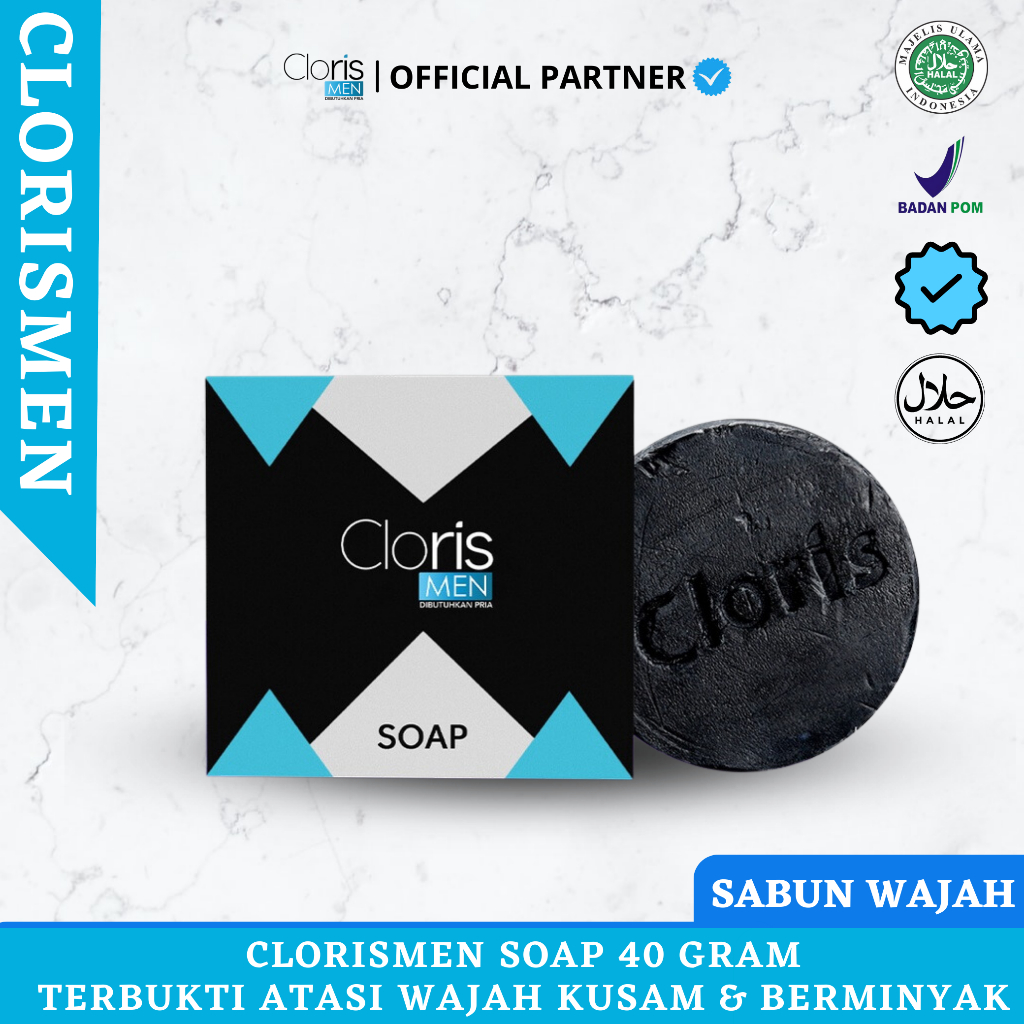 [ Agen Resmi ] Clorismen Soap - Sabun Muka Pria Untuk Kulit Cerah Bebas Kusam &amp; Jerawat