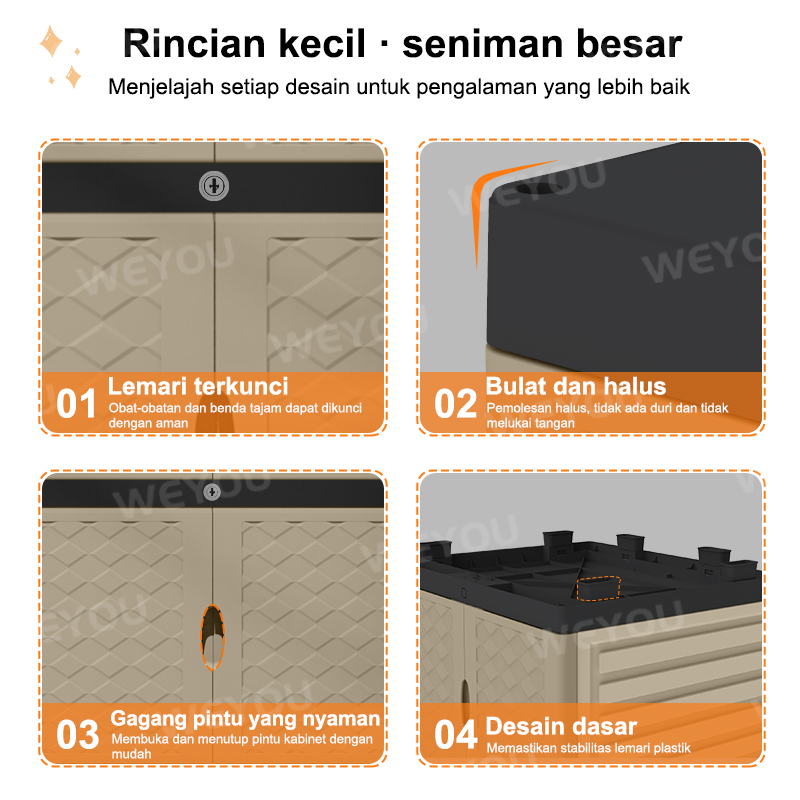 Pocket Dragon Lemari pakaian plastik Lemari pakaian Lemari plastik susun Lemari plastik jumbo Lemari baju plastik Lemari plastik 3/4/5 susun (SLG）