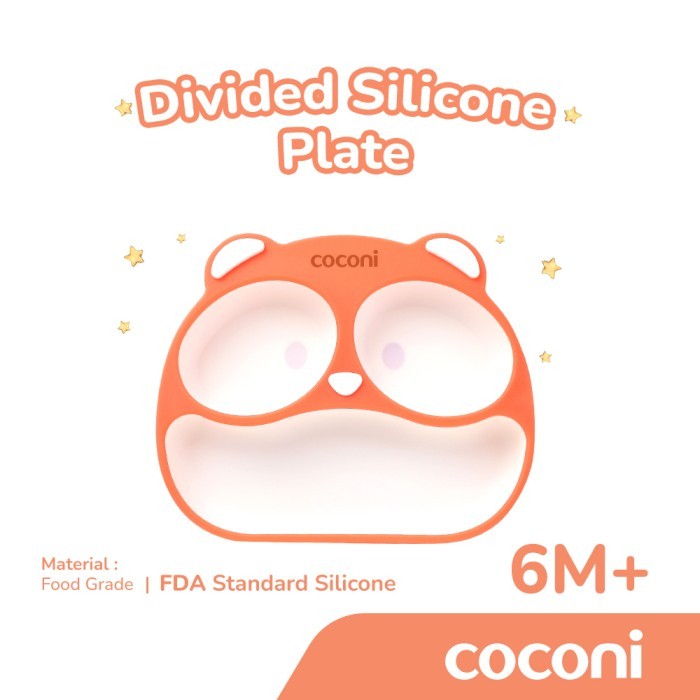 COCONI Panda Divided Silicone Suction Plate | Piring Makan Anak