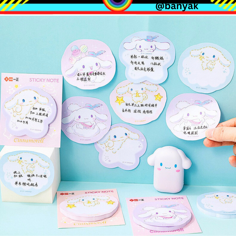 KERTAS MEMO NOTEPAD STICKY NOTE CINNAMOROLL LUCU UNTUK CATATAN KECIL PENTING DEKORASI BUKU JOURNAL JOURNALING SCRAPBOOK SCRAPING BOOK KERTAS MEMO TEMA KARTUN JEPANG LUCU KAWAII CUTE @banyak