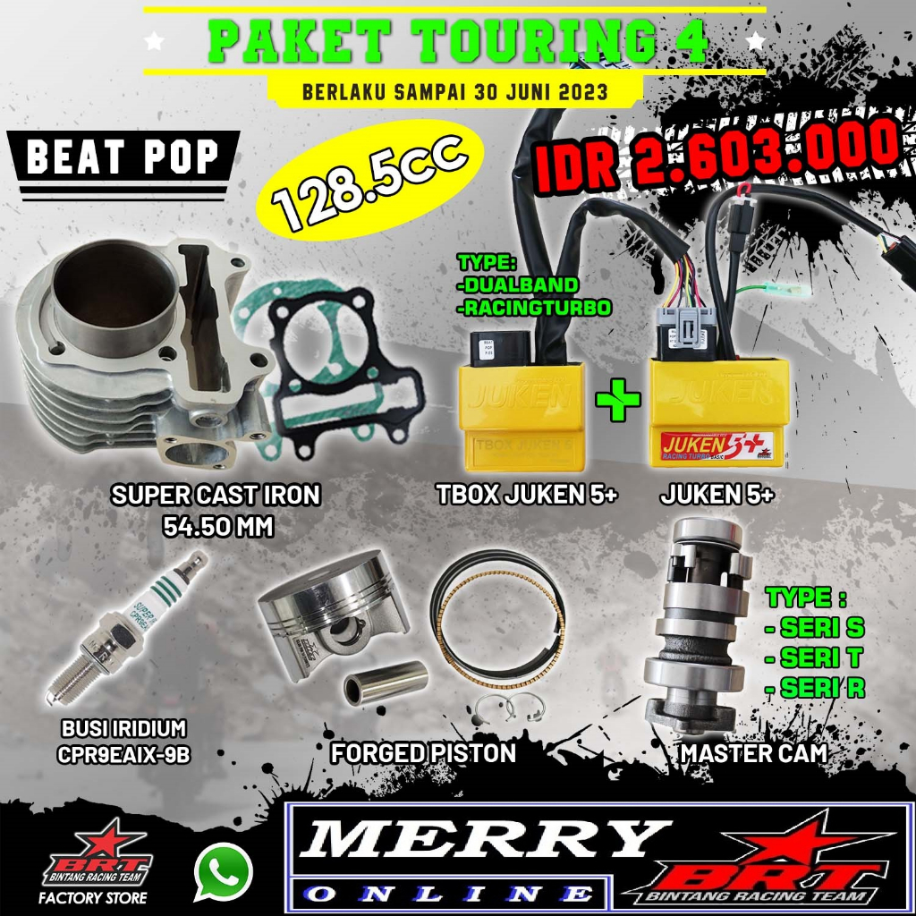 Paket Touring 4 BRT Bore Up Beat POP ECO ESP Street Scoopy Stylish 129cc