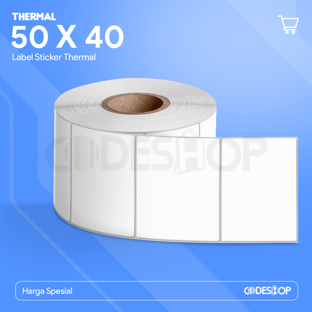

Label Thermal 50 x 40 / 50x40 mm / 50x40mm 1 Line isi 450 pcs Stiker