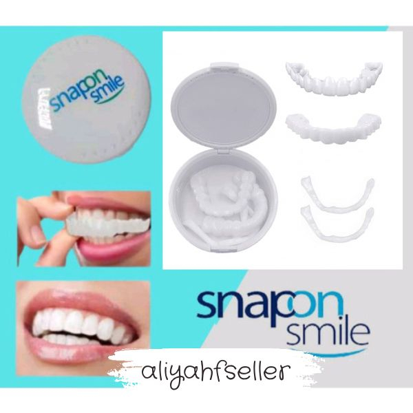 BISA COD / Snap On Smile Gigi Palsu 1 Set Atas Bawah Gigi Palsu Silikon Venner Gigi Instan