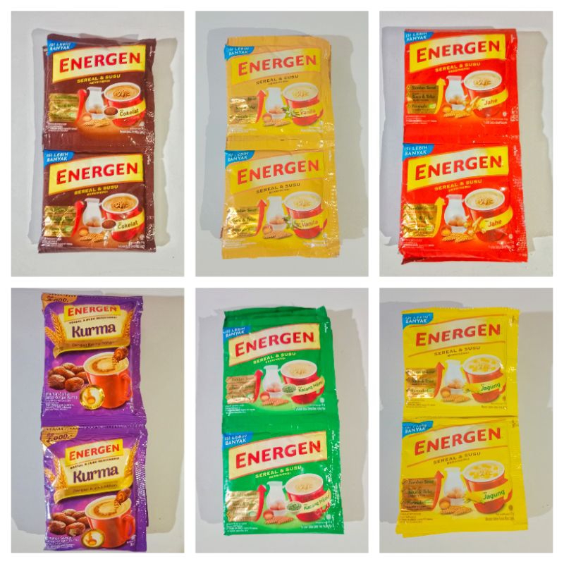 

Energen Rasa Vanilla || Energen Rasa Coklat || Energen Rasa Kacang Hijau || Energen Rasa Jahe || Energen Rasa Kurma || Energen Rasa Jagung