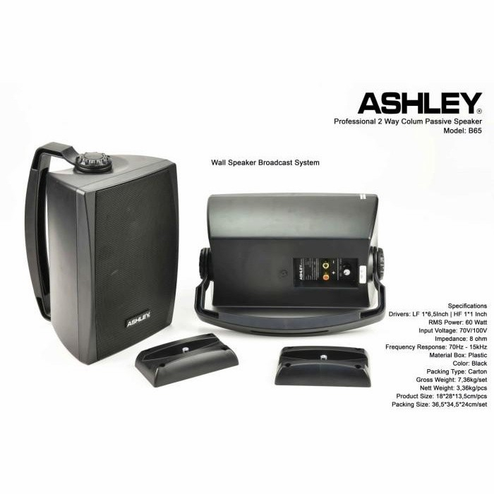 Speaker Pasif Ashley B65 Original 6,5 inch ( Sepasang )