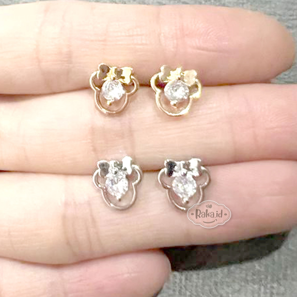 Anting Korean Style Anting Anti Karat Anting Tusuk Motif Minnie Pita 1278