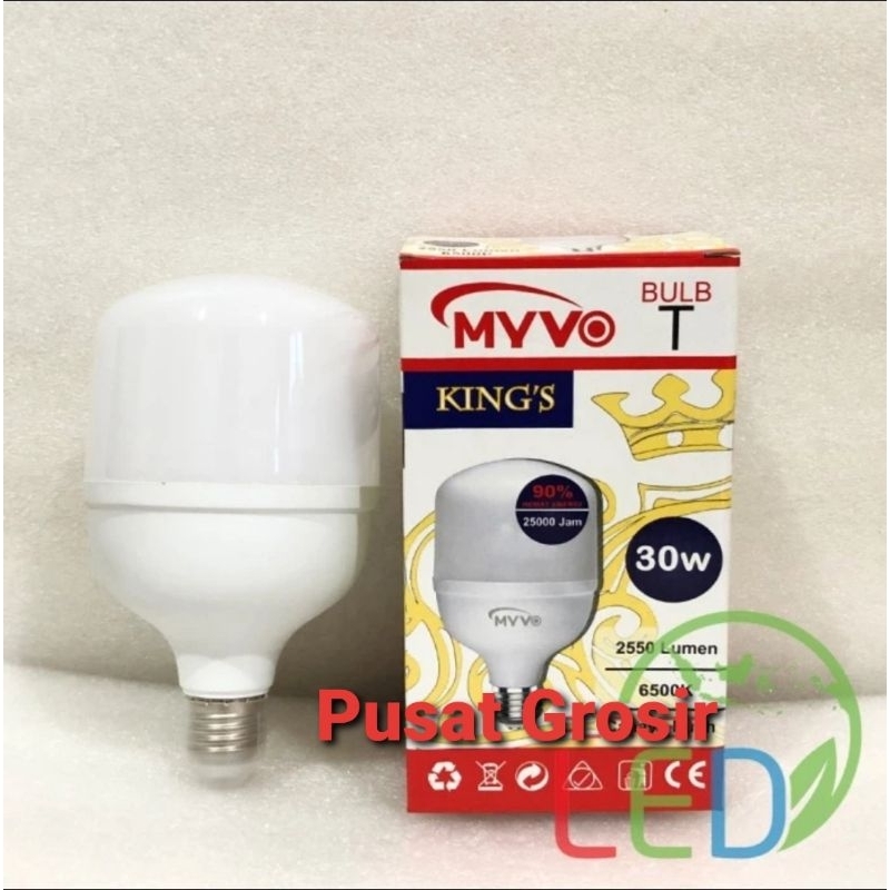 Lampu Led MYVO KING'S 30 Watt 30W Cahaya Putih 6500K &amp; CAHAYA KUNING 3000K Garansi 1 Tahun