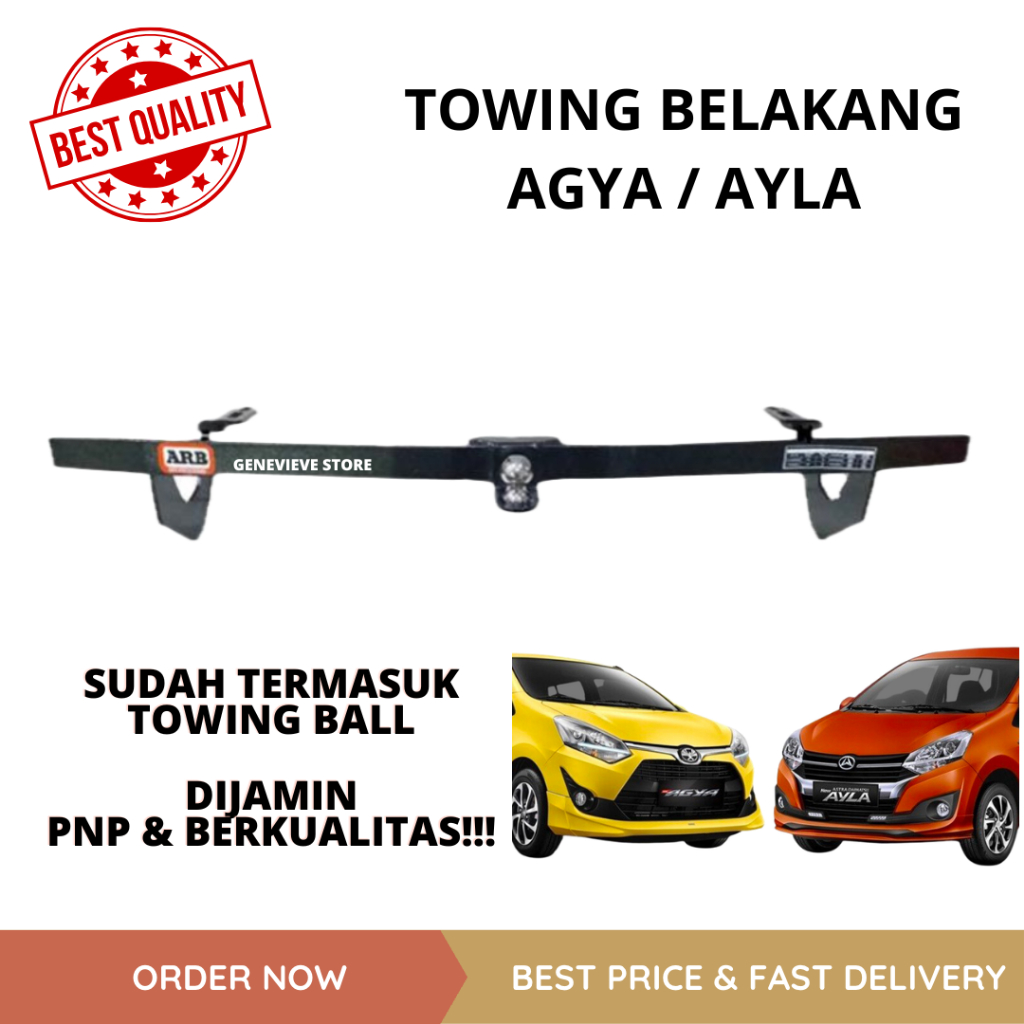 TOWING BAR ARB AGYA AYLA - BESI PELINDUNG BUMPER BELAKANG AGYA AYLA
