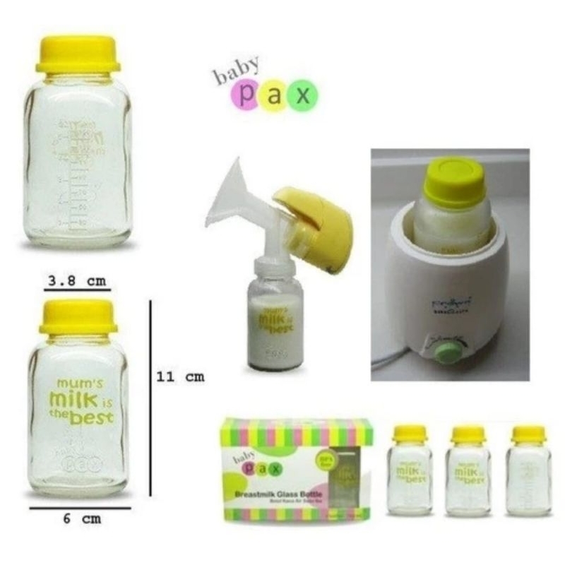 Botol asi kaca Baby pax isi 3 ukuran 150ml