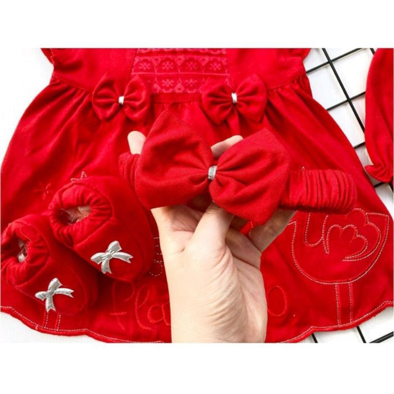 DRESS RED FLAMINGGO SET BOOTIES