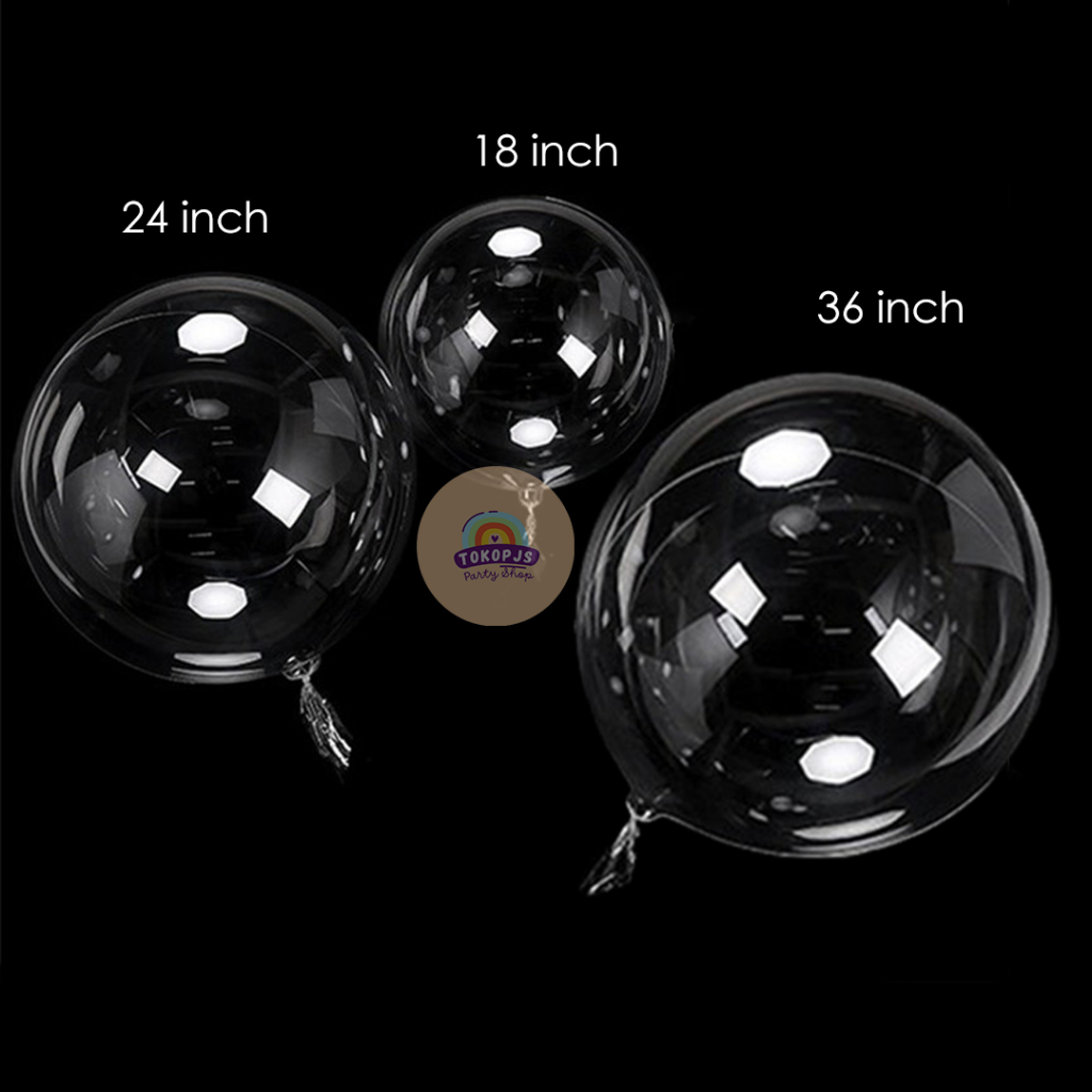 Balon PVC Transparan BOBO Tebal Jumbo 18 24 36 inch
