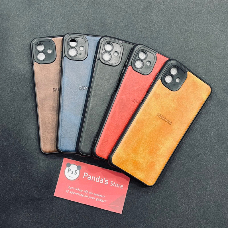 Leather Case Samsung A04 Softcase Kulit Elegan Casing Slim Fit