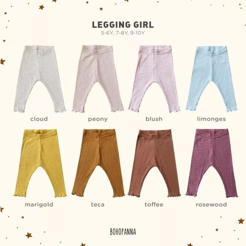 BOHOPANNA - LEGGING GIRL SIZE BESAR 5-10TAHUN - CELANA ANAK - LEGGING ANAK PEREMPUAN SIZE BESAR