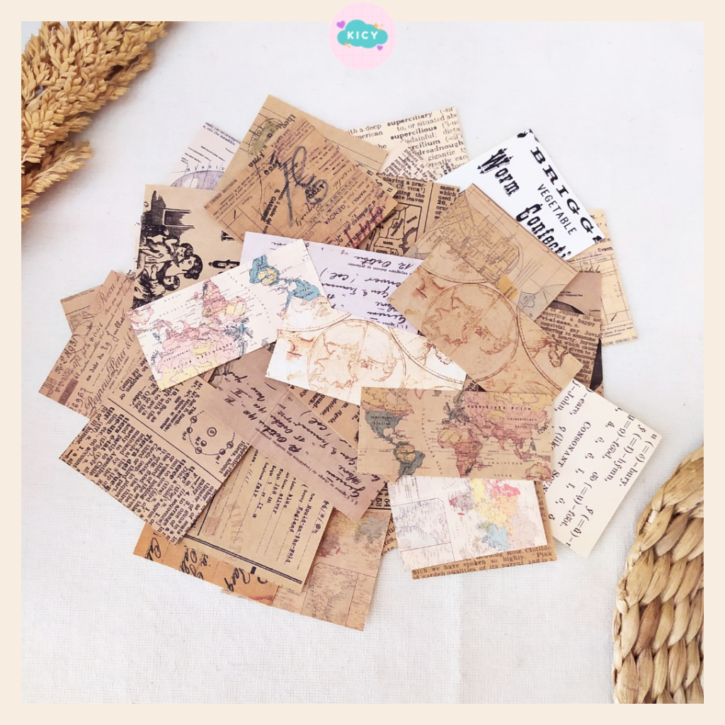 

[KICY] Stiker MOTIF KERTAS VINTAGE Sticker Deco Aesthetic Stiker Journal