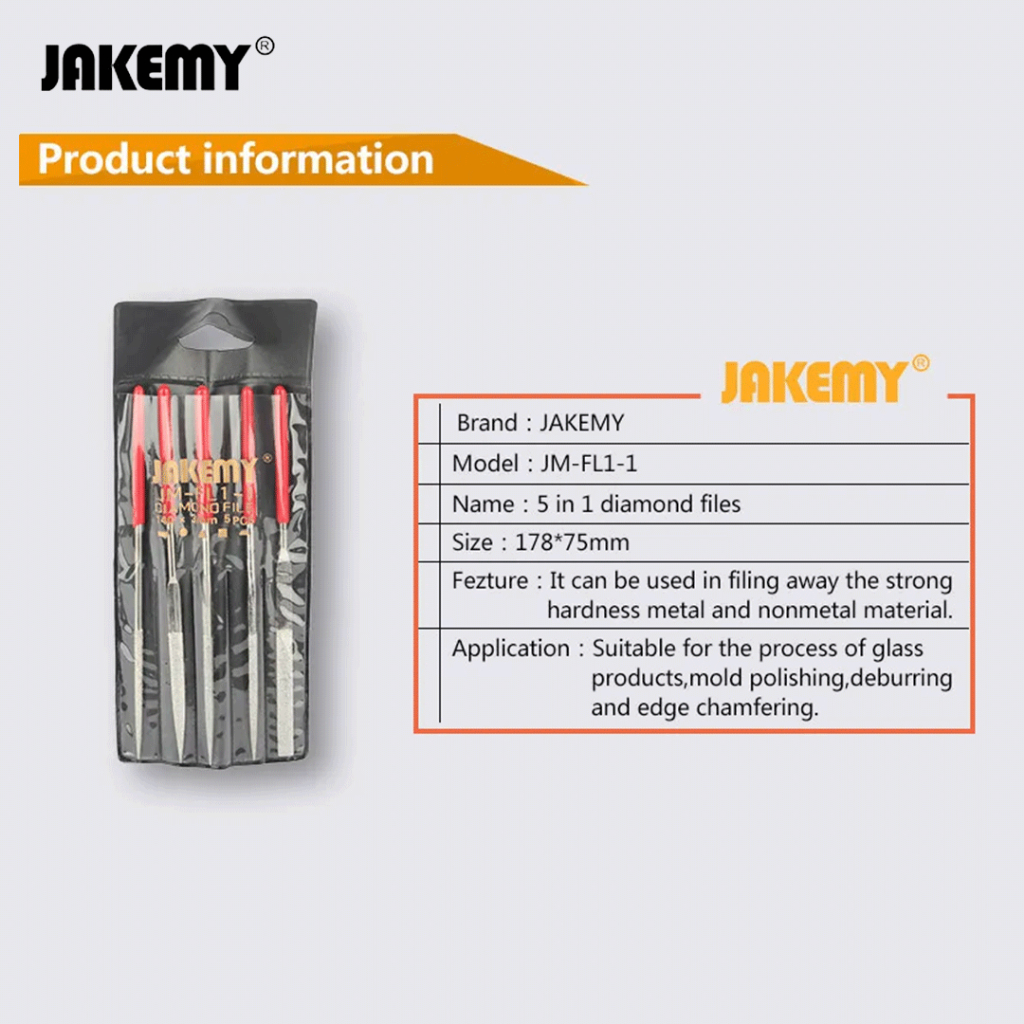 Jakemy 5 in 1 Diamond Needle Files Carving Set - JM-FL1-1 Original