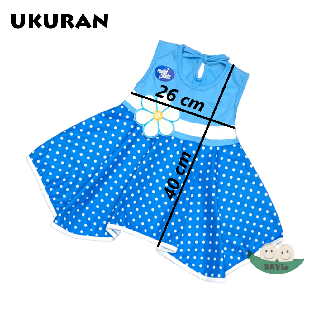 BAYIe - Baju bayi Perempuan Dress motif Polkadot Bunga PLANET KIDS usia 0 -12 bulan/baju cewek